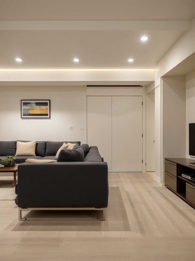 Opt for lighter color palettes and minimalistic furniture to make the basement apartment feel larger and more open.