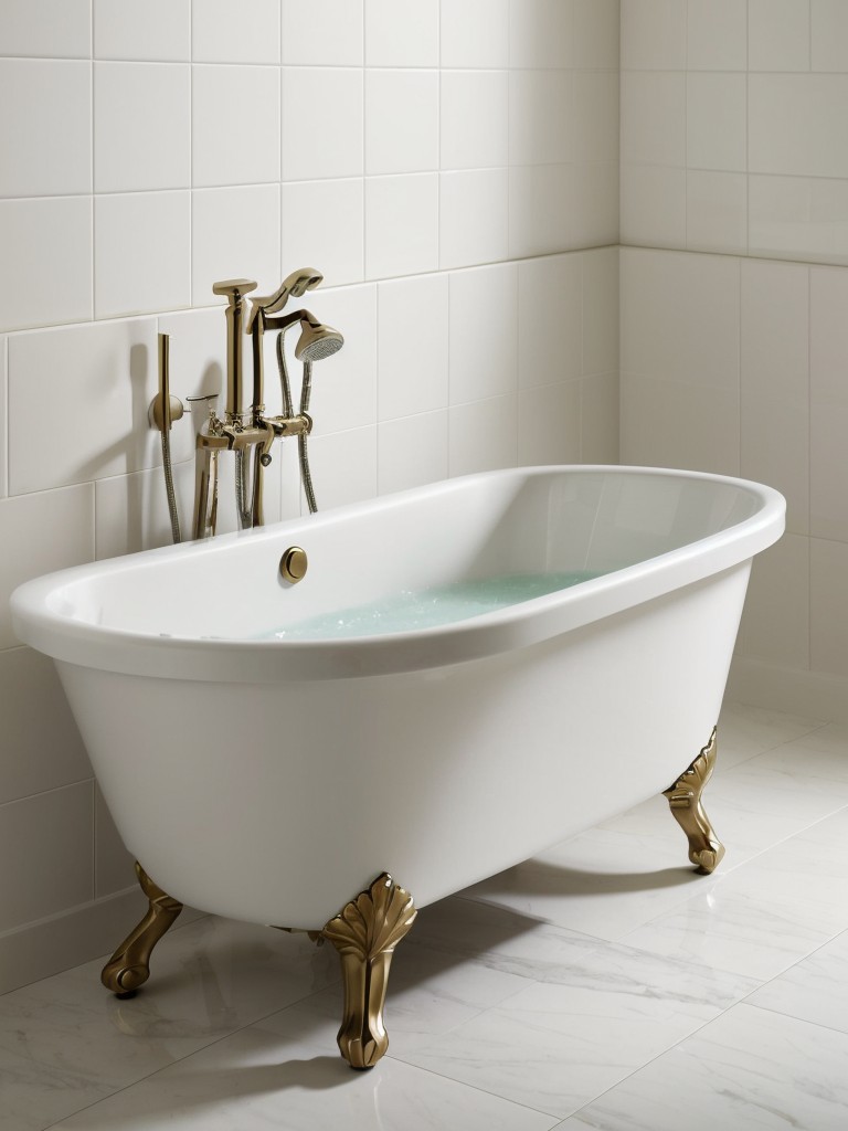 Incorporate a stylish and functional bathtub caddy to keep bath essentials within reach during relaxing soaks.