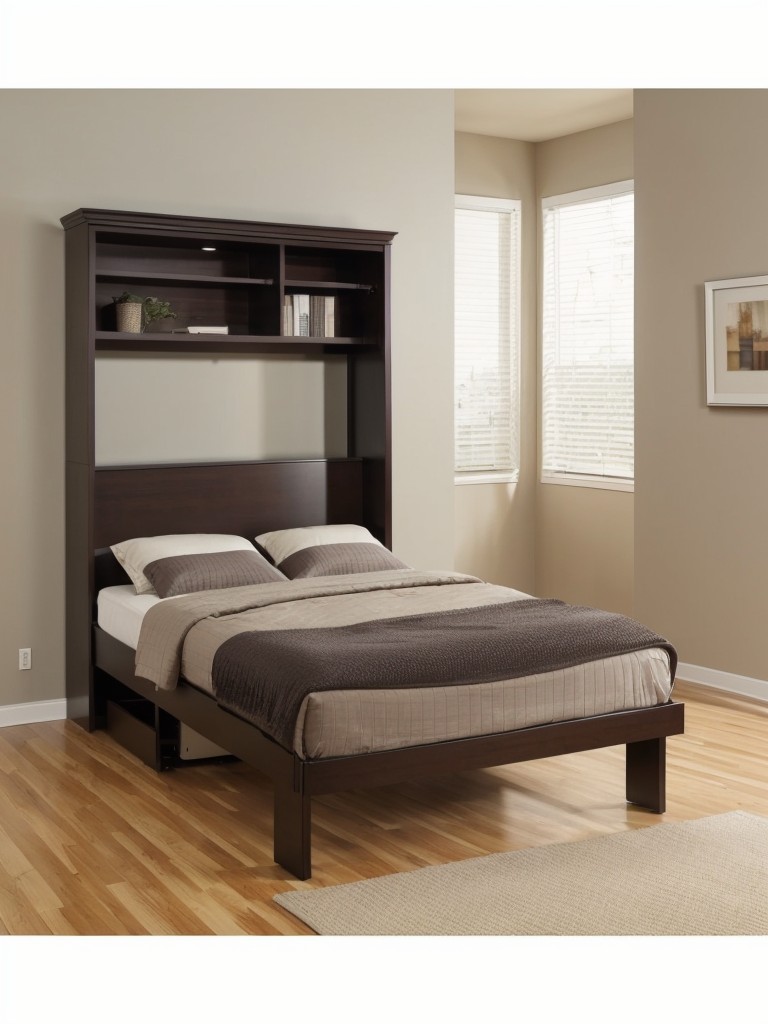 Space-saving Murphy bed options for efficient use of studio apartment floor plans.