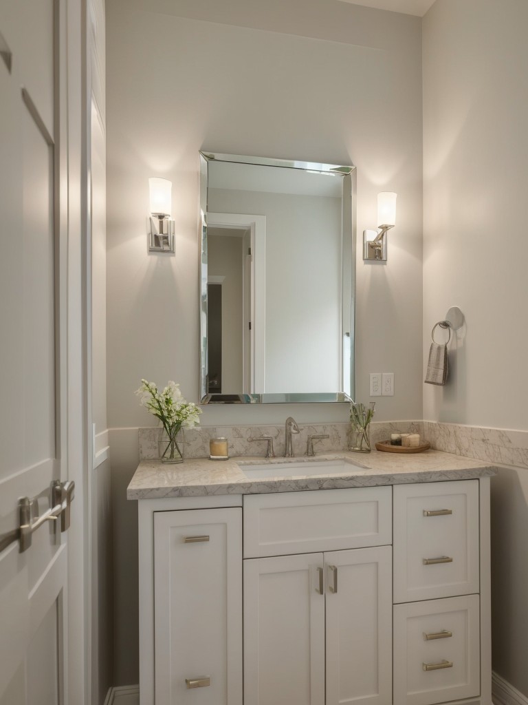 Hang mirrors strategically to reflect light and make the room appear more spacious.