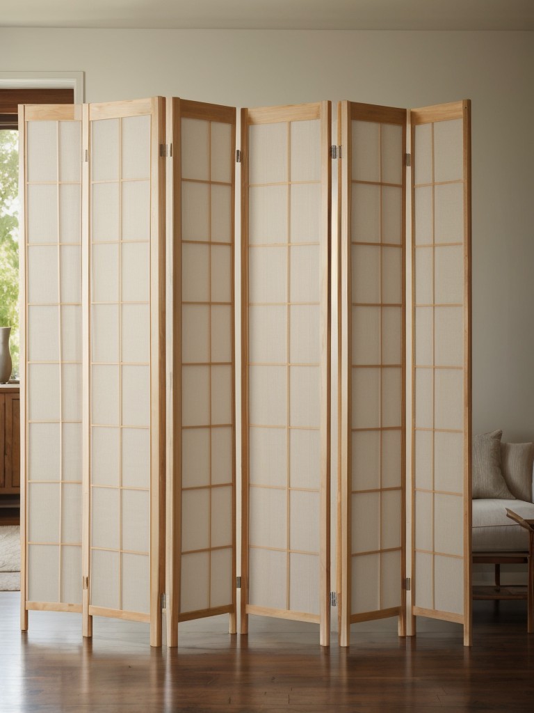 Use a folding screen as a decorative element and a practical way to create separation or privacy.
