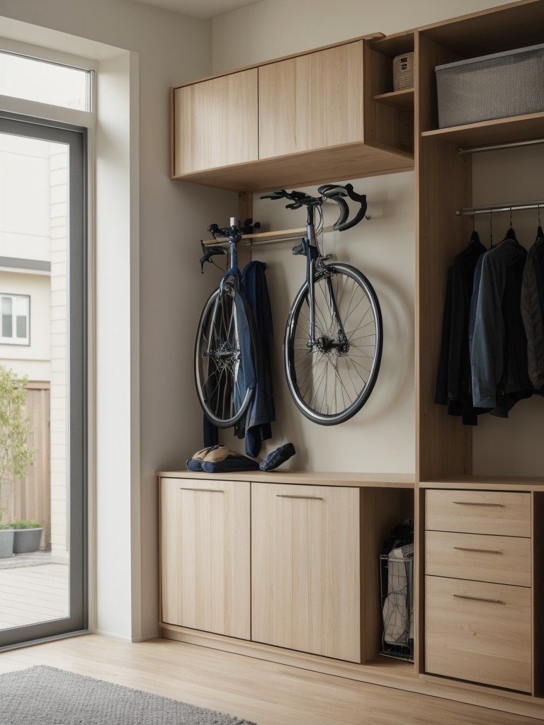 Customizable bike storage systems that can be tailored to fit any apartment size or layout, accommodating multiple bicycles while maintaining a polished look.