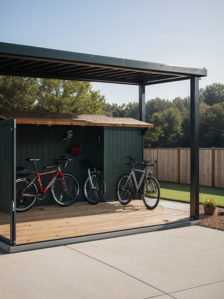 Outdoor bike storage options, like lockable bike sheds or covered racks, for those who need secure storage but lack space indoors.