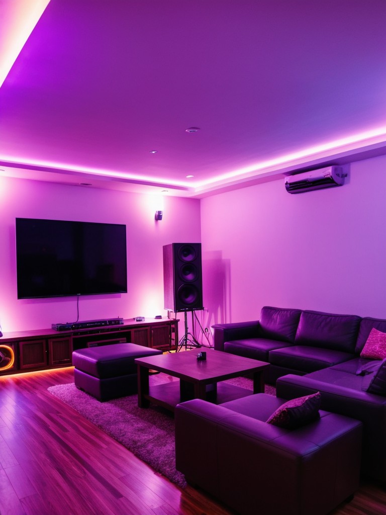 Host a karaoke night with a small sound system, colorful lighting, and a stage area for guests to perform.