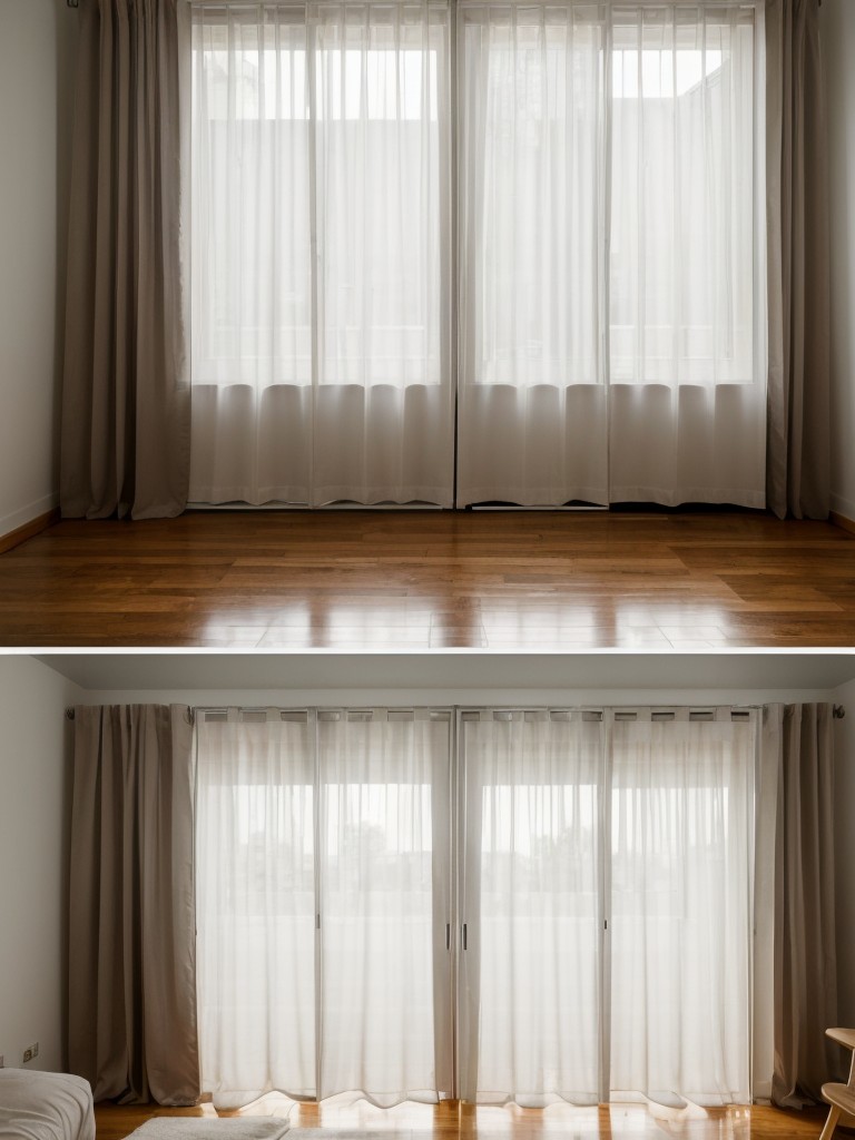 Navigating the challenge of privacy in a small studio apartment with room dividers, curtains, or sliding doors to create separate zones for living, sleeping, and working.