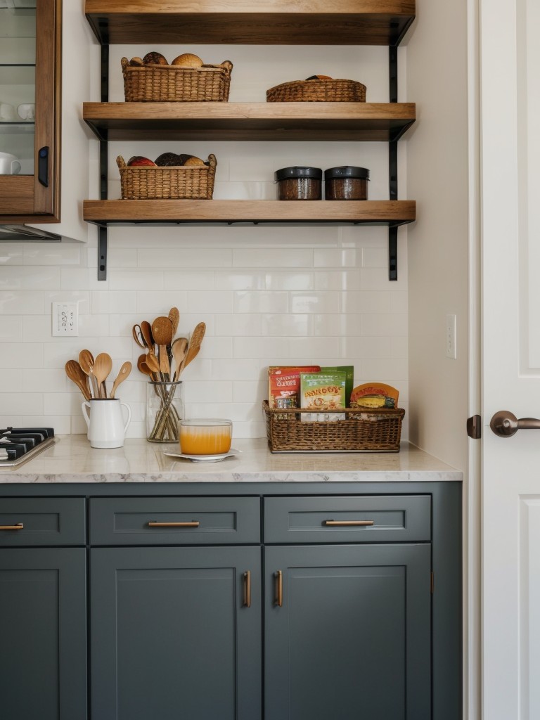 Install shelves or cubbies near the breakfast area to display cookbooks and favorite breakfast items.