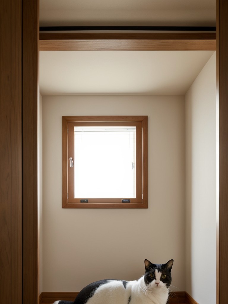 Incorporating hiding spots and cozy nooks in different areas of your apartment to give your cat a sense of security and privacy.