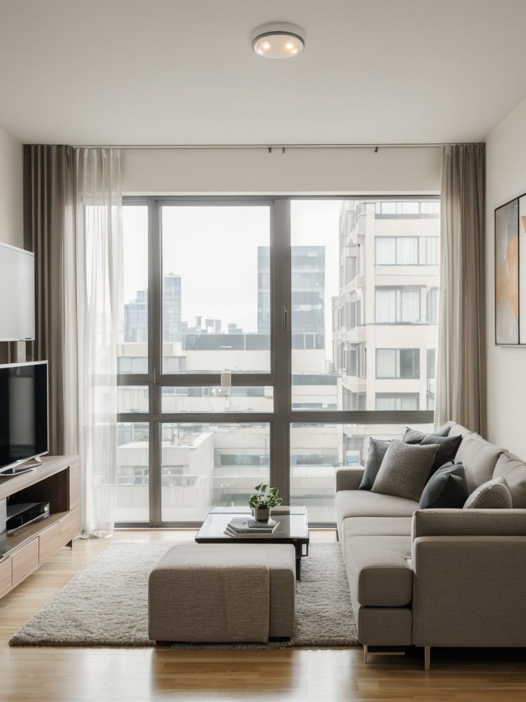 Incorporate smart home technology into a city apartment living room, from voice-controlled lighting systems to automated window treatments, to elevate the overall comfort and convenience.