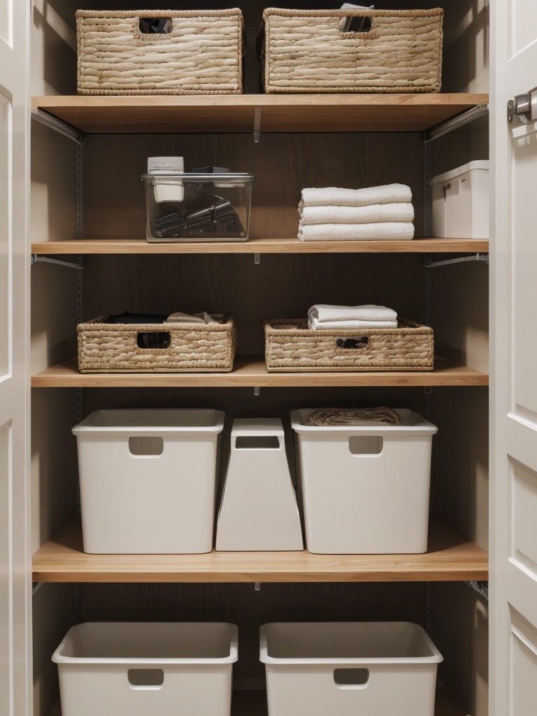 If space permits, consider installing a closet system with adjustable rods and shelves to create a personalized storage solution.