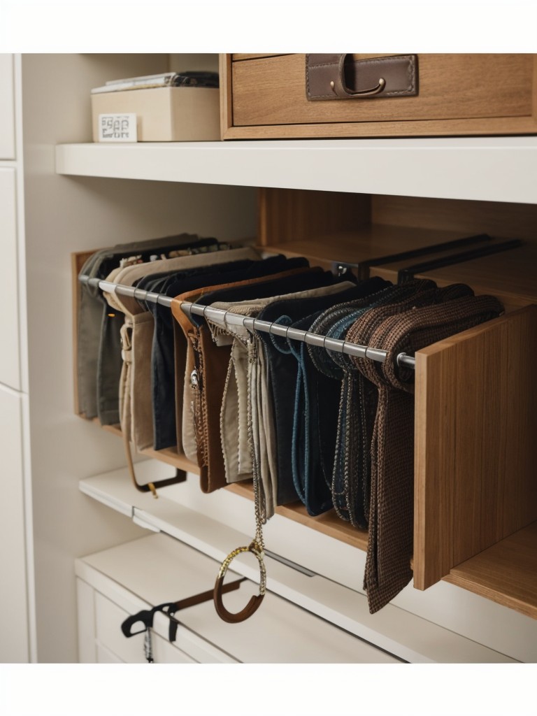Use purpose-built storage solutions like tie racks, belt hangers, or jewelry organizers to keep accessories organized and easily accessible.