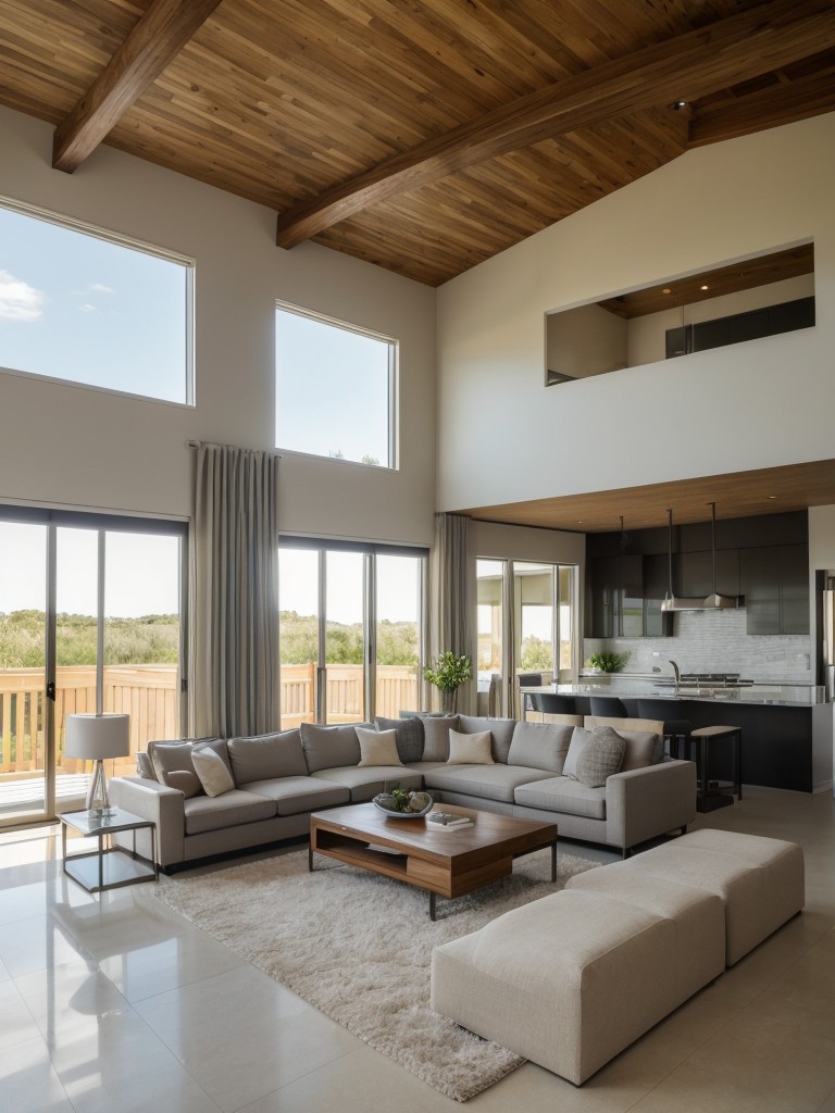 Emphasize an open floor plan in a contemporary living room design to maximize space and create a seamless flow between different areas of the home.