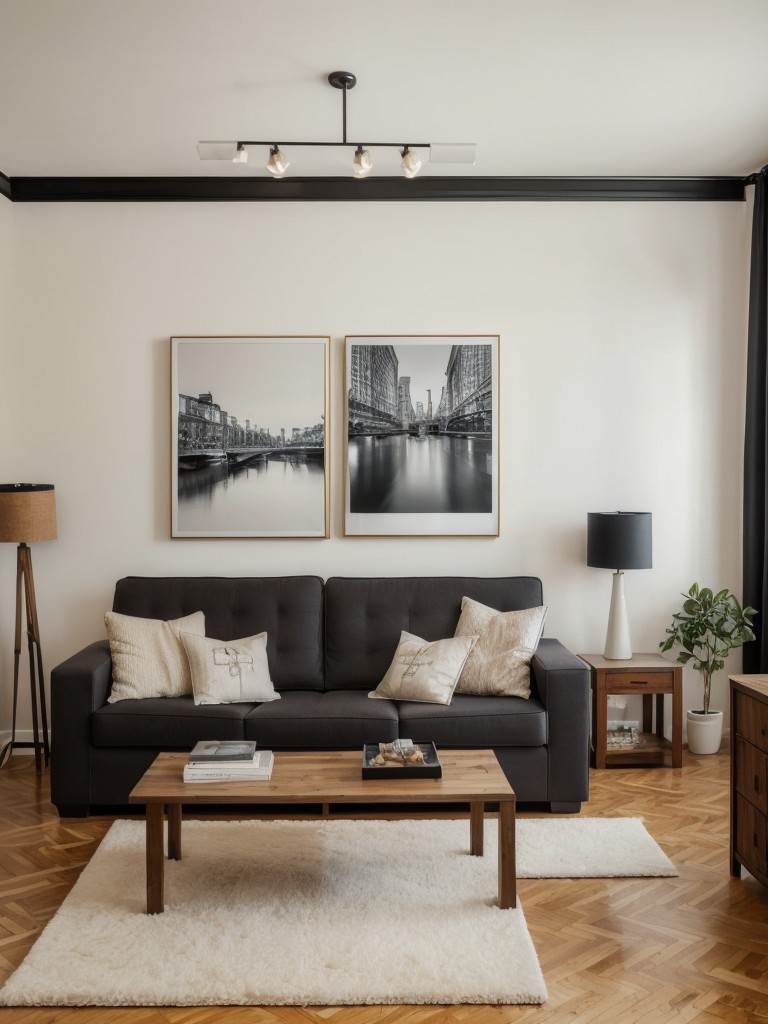 Artistic apartment decor for the creative guy, featuring gallery walls, a dedicated art studio, and versatile storage options for art supplies.