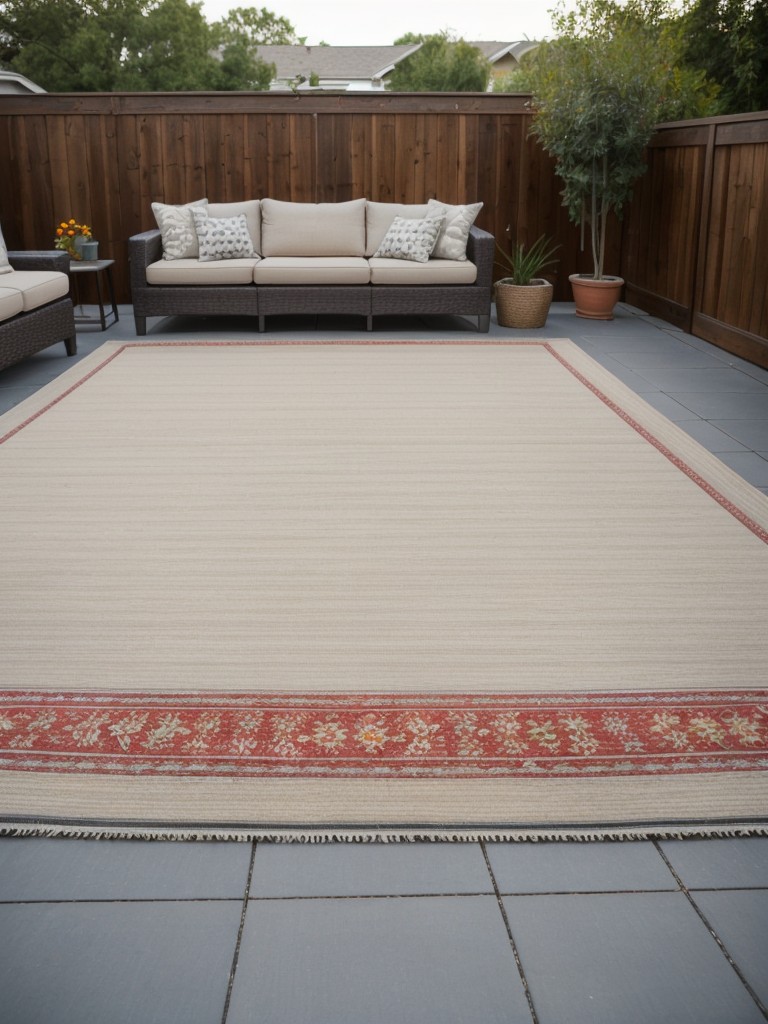 A trendy outdoor rug to add a pop of color and comfort underfoot.