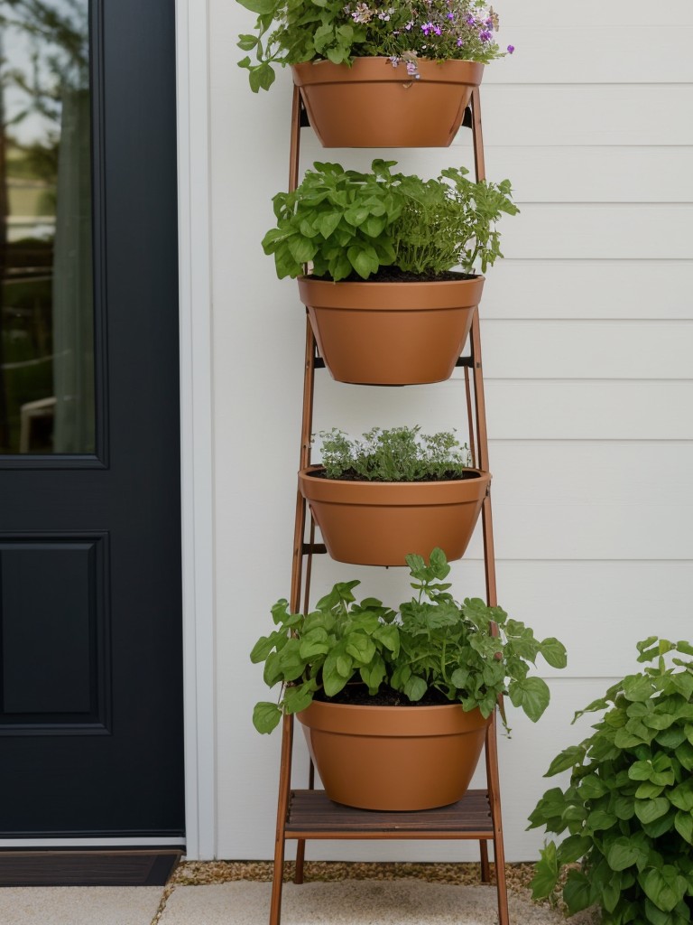 Creating a mini herb or vegetable garden using elevated planters or hanging baskets.