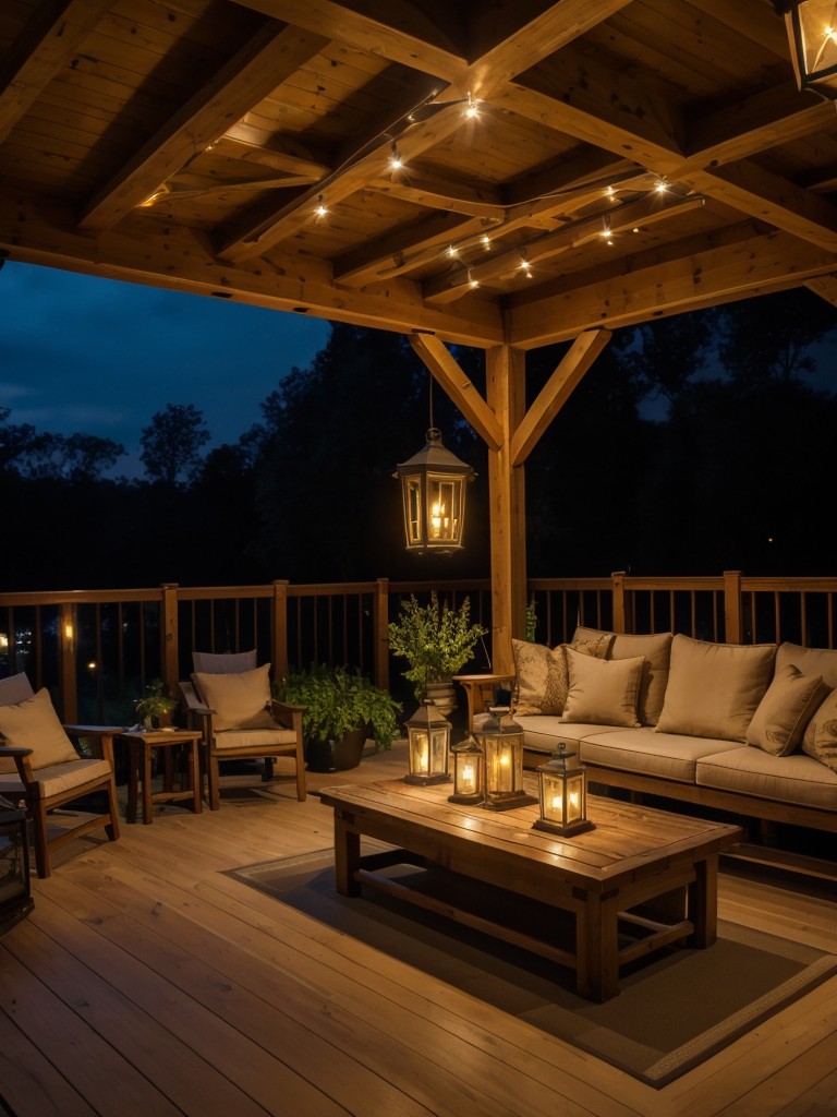 Creative lighting options such as string lights or lanterns to create a magical ambiance in the evenings.