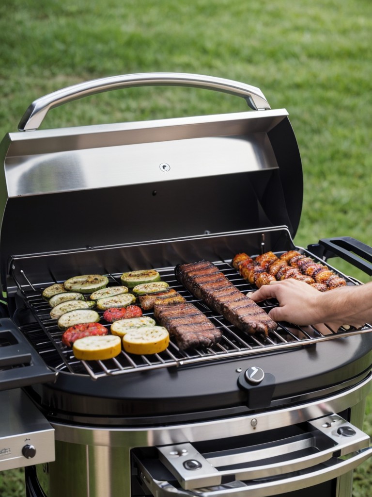 Installing a compact grill or portable BBQ for an enjoyable outdoor cooking experience.