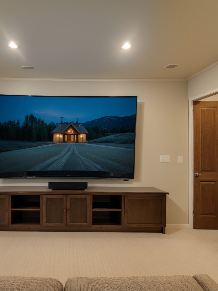 Installing a wall-mounted TV or projector for movie nights under the stars.