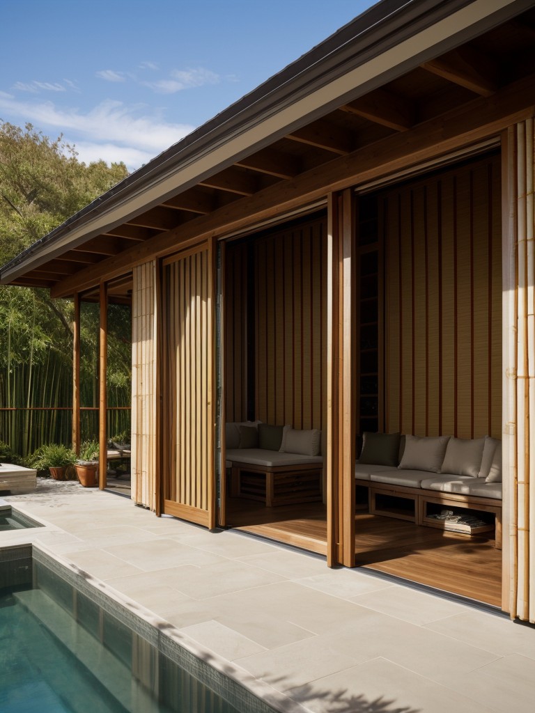 Privacy solutions like bamboo blinds or outdoor curtains to create a secluded retreat.