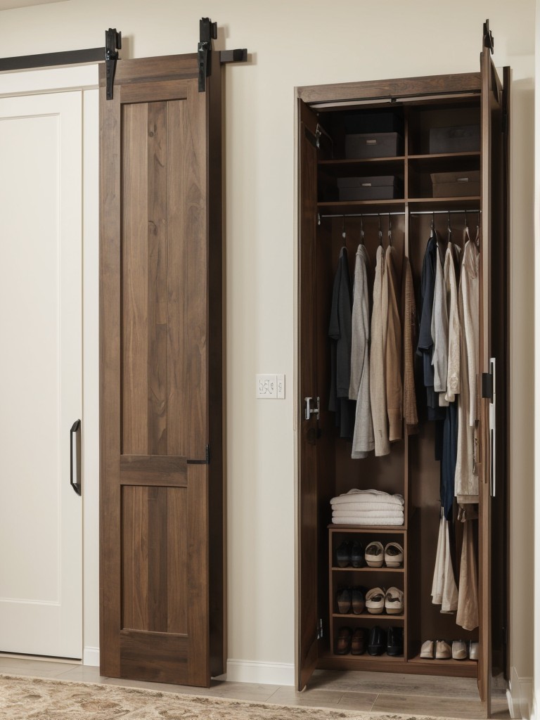 Hang hooks on the back of doors for extra wardrobe and accessory storage.
