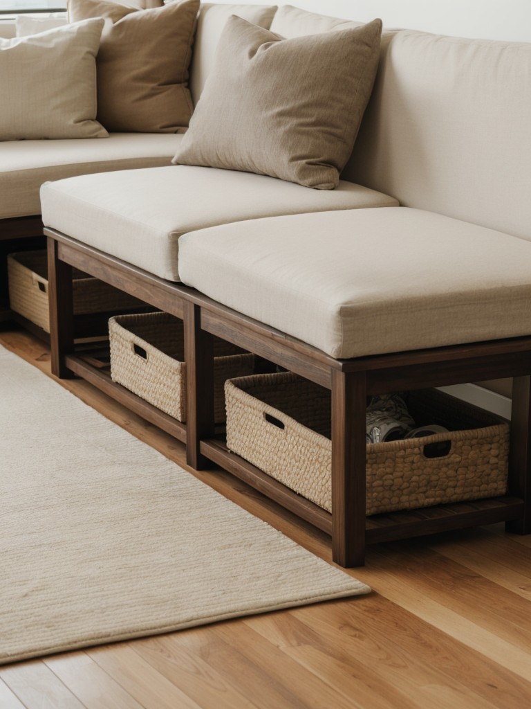 Use storage ottomans or benches with removable tops for storing extra blankets or pillows.