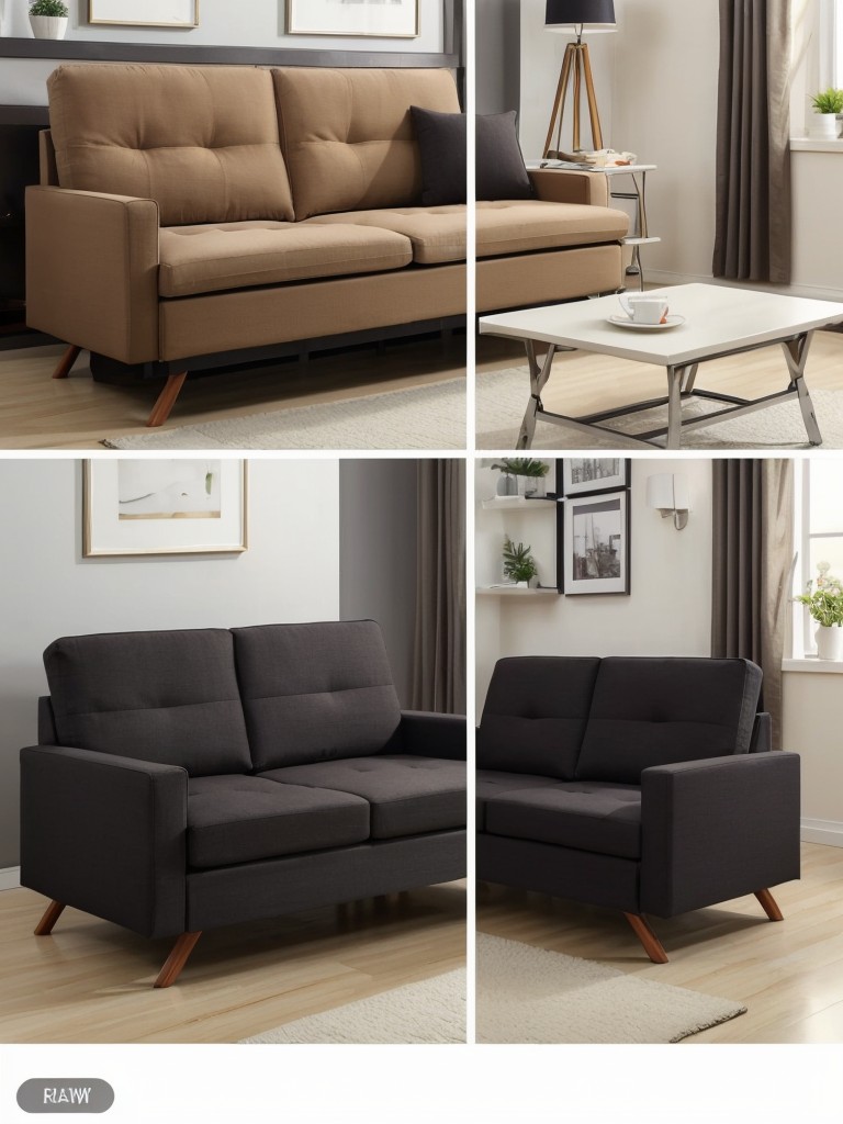 Folding and collapsible sofa options for quick and easy transformation in small apartments.