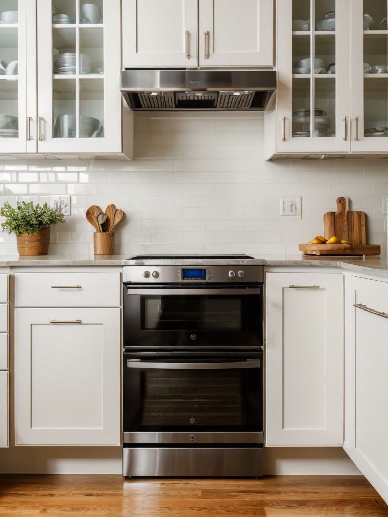 Utilize the space above your kitchen cabinets for storing infrequently used appliances or decorative items.