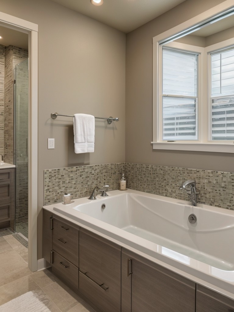 Add a touch of luxury to your bathroom with features like a walk-in shower, double vanities, and a jacuzzi tub.