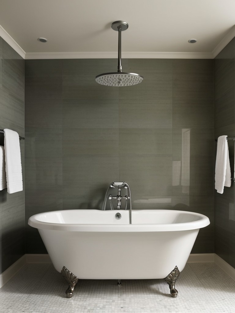 Create a spa-like retreat in your bathroom by incorporating luxurious features like a freestanding tub, rainfall showerhead, and scented candles.