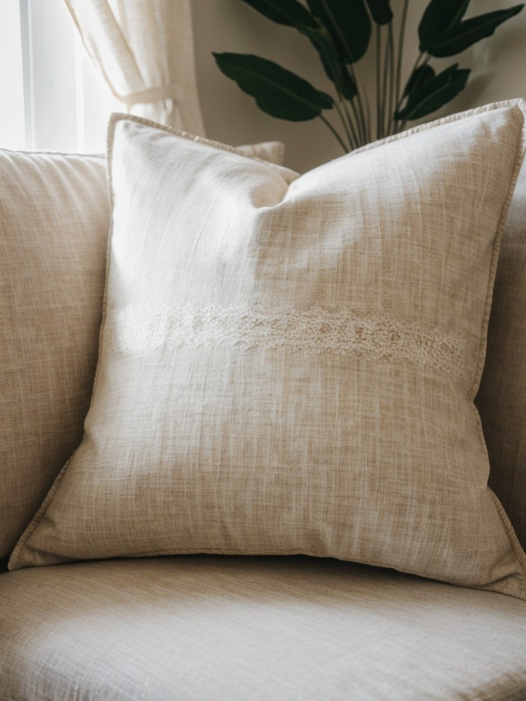 Use cute and decorative pillow covers to instantly refresh the look of your living room and add a cozy and inviting atmosphere.