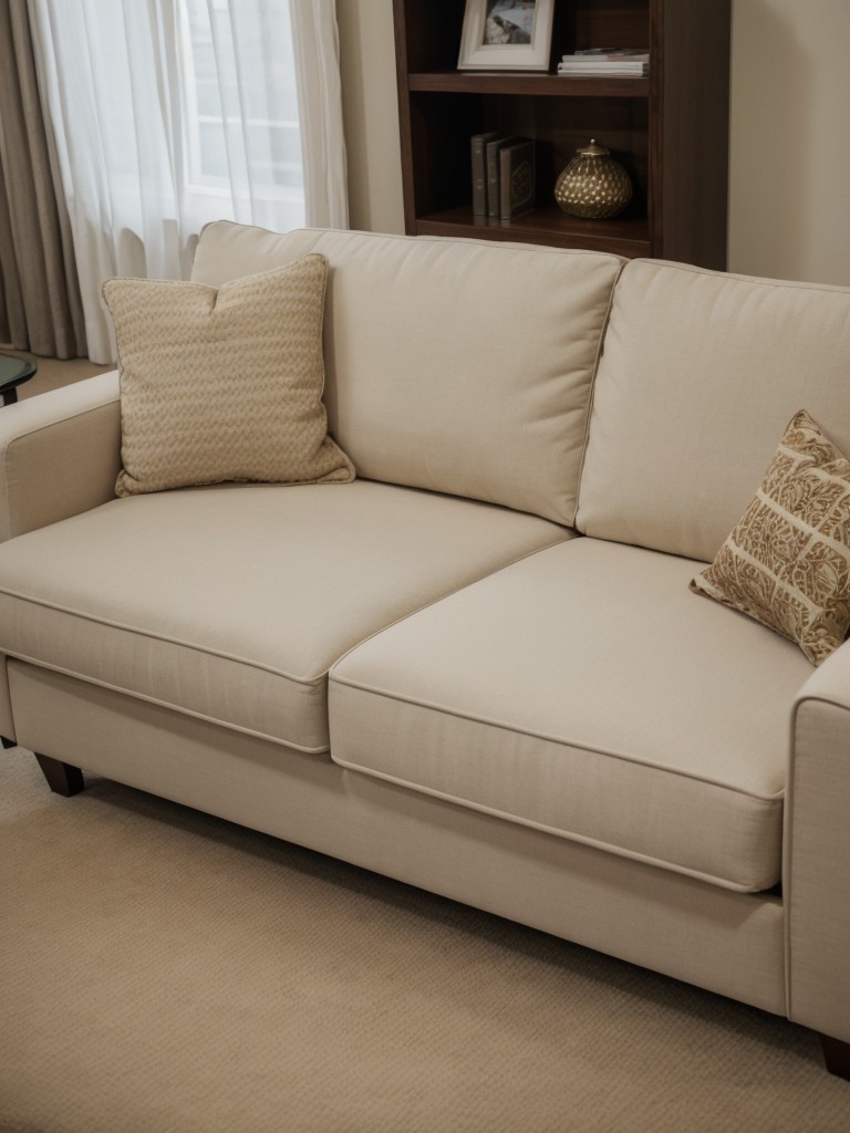 Consider using multipurpose furniture, like a sofa that can also be used as a guest bed.