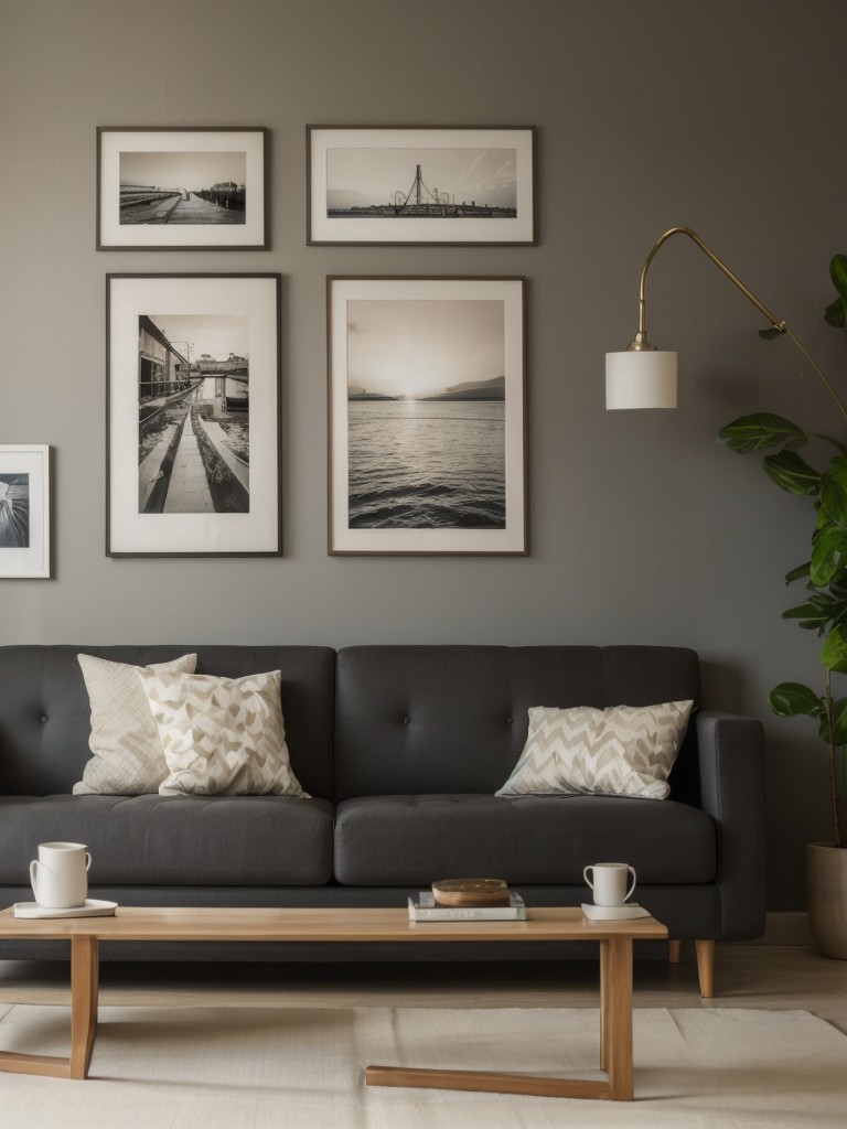 Hang artwork or photographs on the walls to add personality and character to the space.