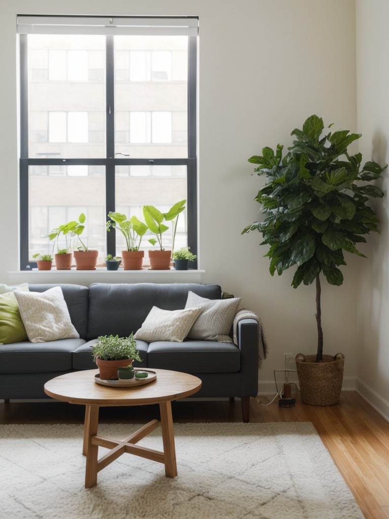 Incorporate plants and natural elements to bring life and freshness to the apartment.
