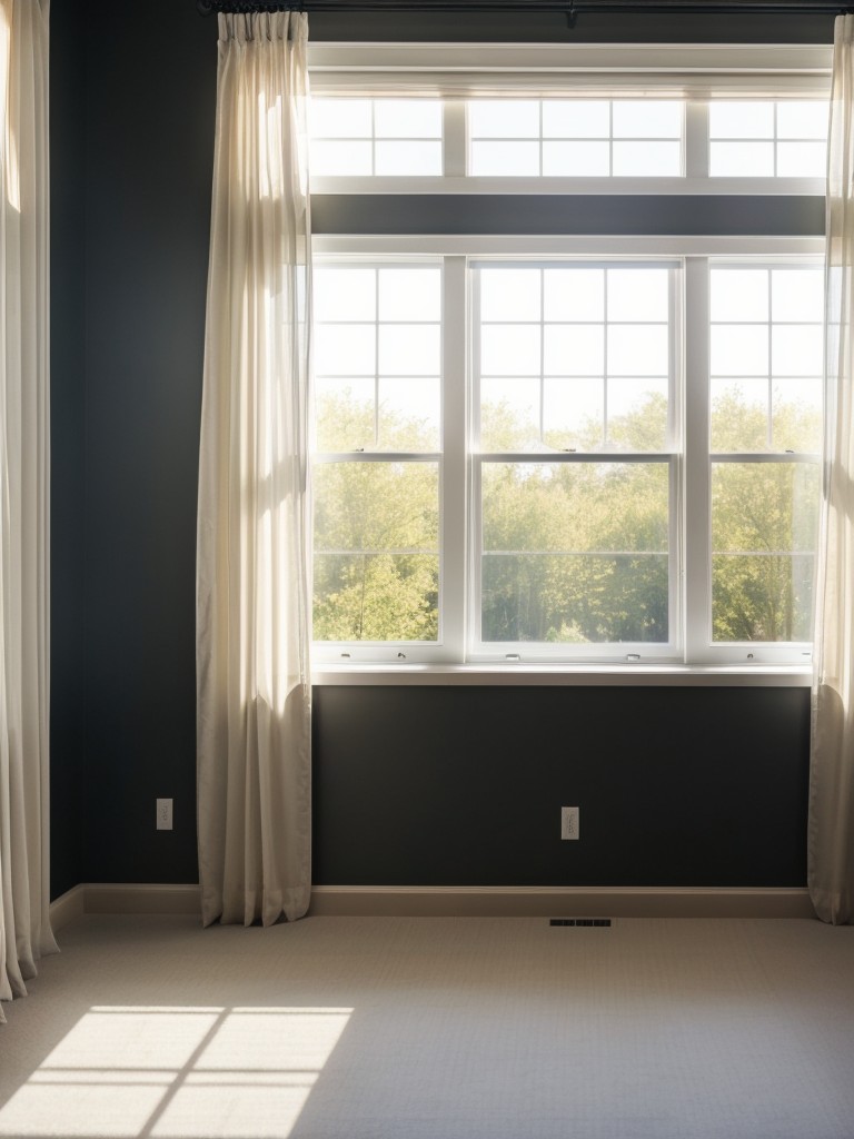 Utilize natural light by keeping window treatments sheer or translucent to allow maximum sunlight.