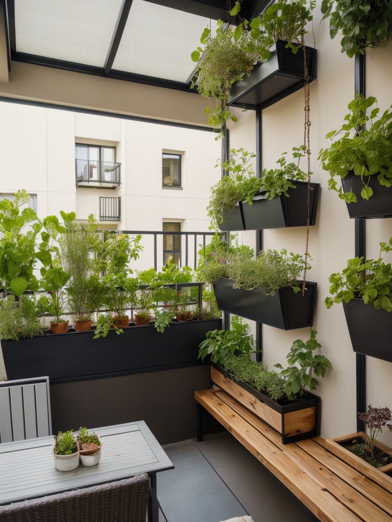 Incorporate vertical gardening solutions like hanging planters or a trellis to maximize green space in a small apartment patio.