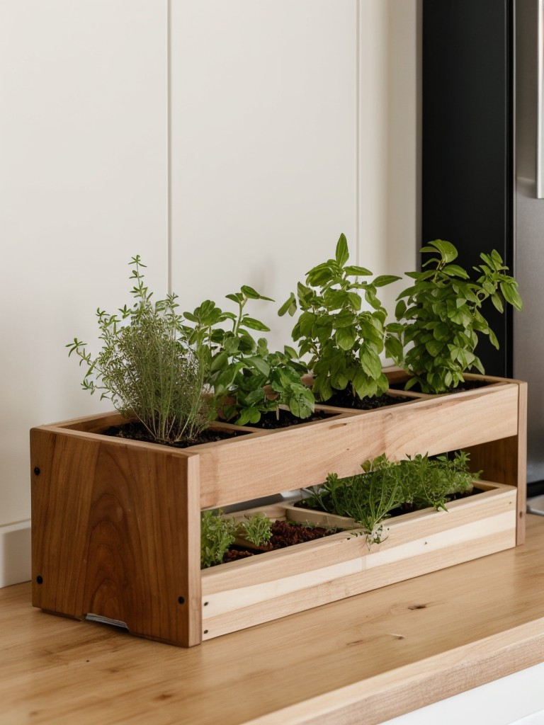 Install a mini herb garden or planter boxes to enjoy fresh herbs and spices for cooking right at your fingertips.