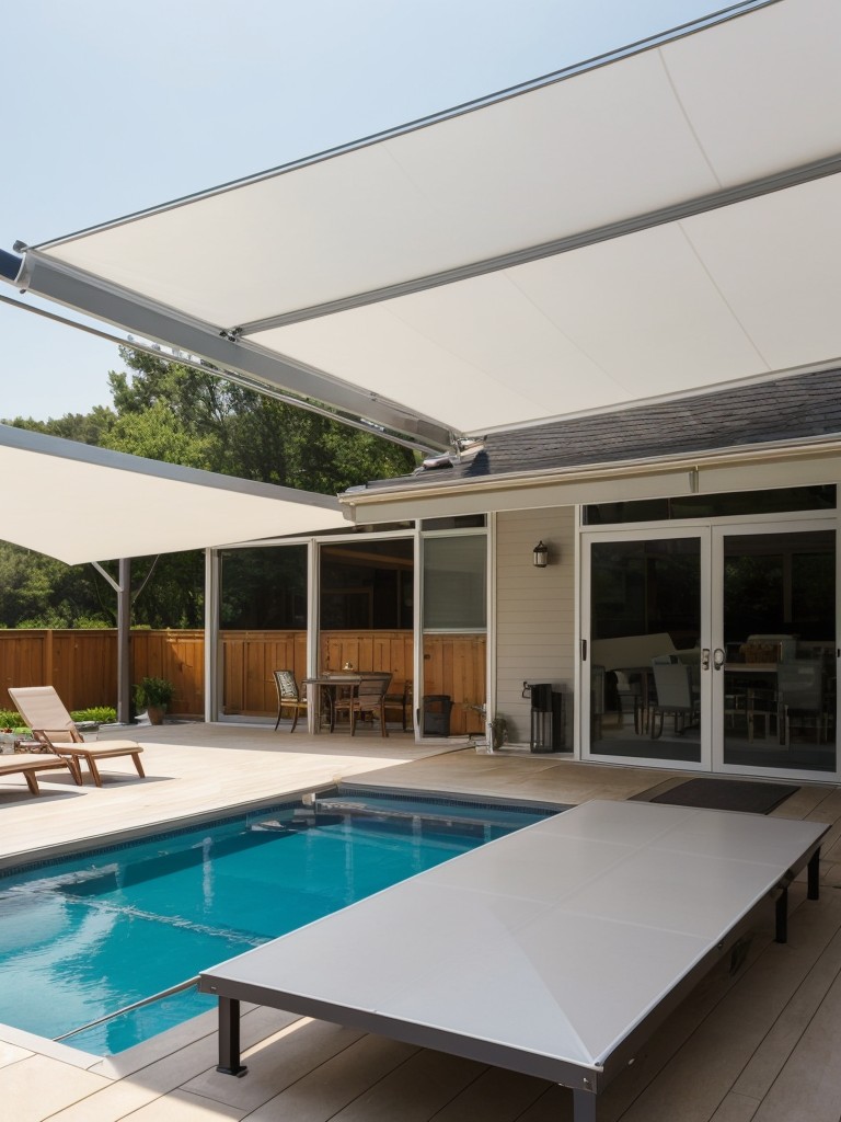 Install a retractable awning or shade sail to provide protection from the sun during hot summer days.