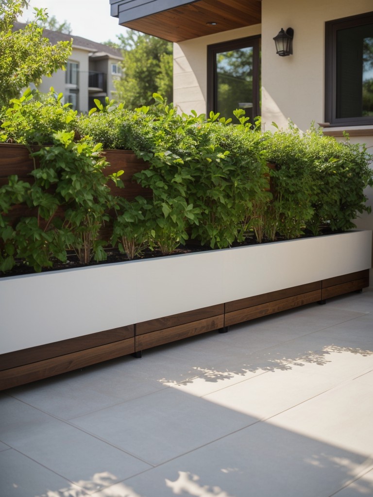 Utilize wall-mounted planters to save space and bring a touch of nature to your apartment patio.