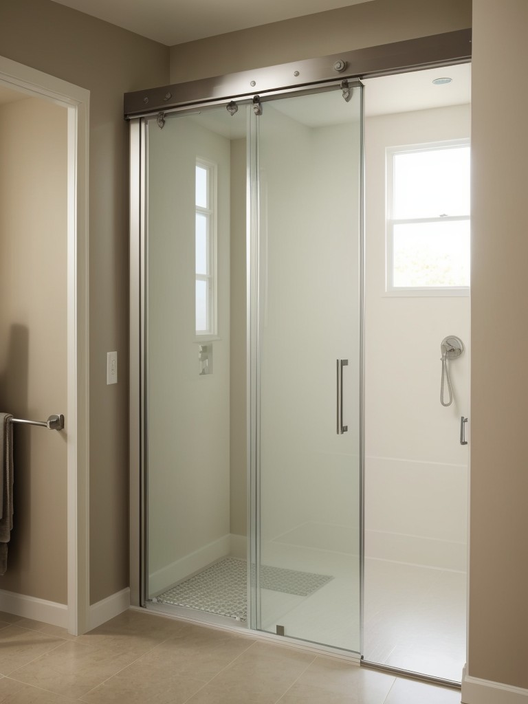 Use a sliding shower door instead of a traditional swinging door to save space in tight quarters.