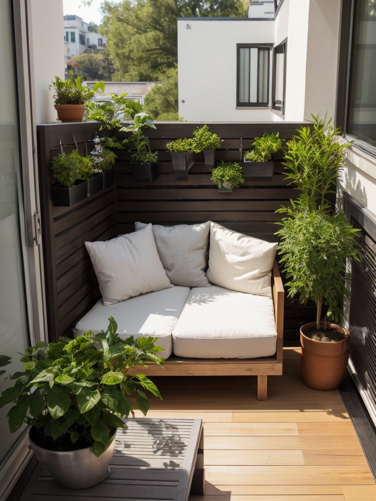Create a Zen-inspired retreat on your small apartment balcony with a meditation corner, soothing sounds, and plants known for their air-purifying properties.
