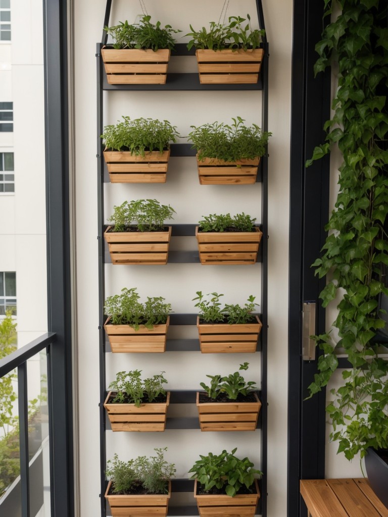 Make the most of your limited space by incorporating vertical gardening, hanging planters, and wall-mounted storage on your apartment balcony.