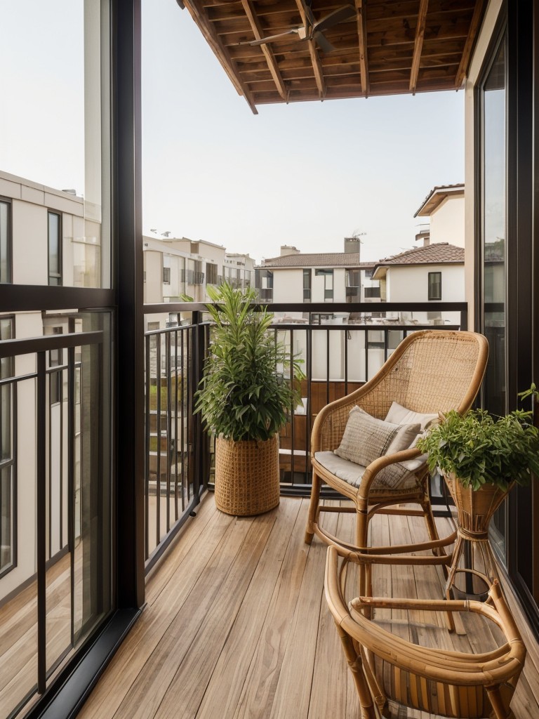 Use a variety of textures and materials, such as wood, rattan, and metal, to add visual interest and depth to your apartment balcony design.