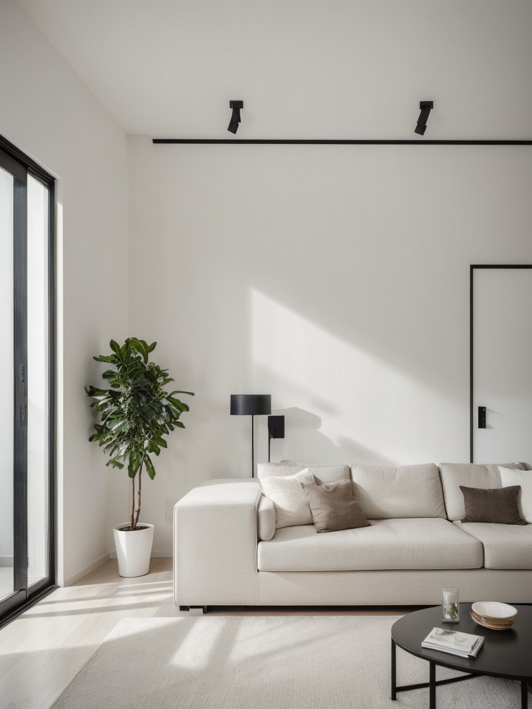 Minimalist design ideas for studio apartments, focusing on clean lines, open spaces, and a neutral color palette.