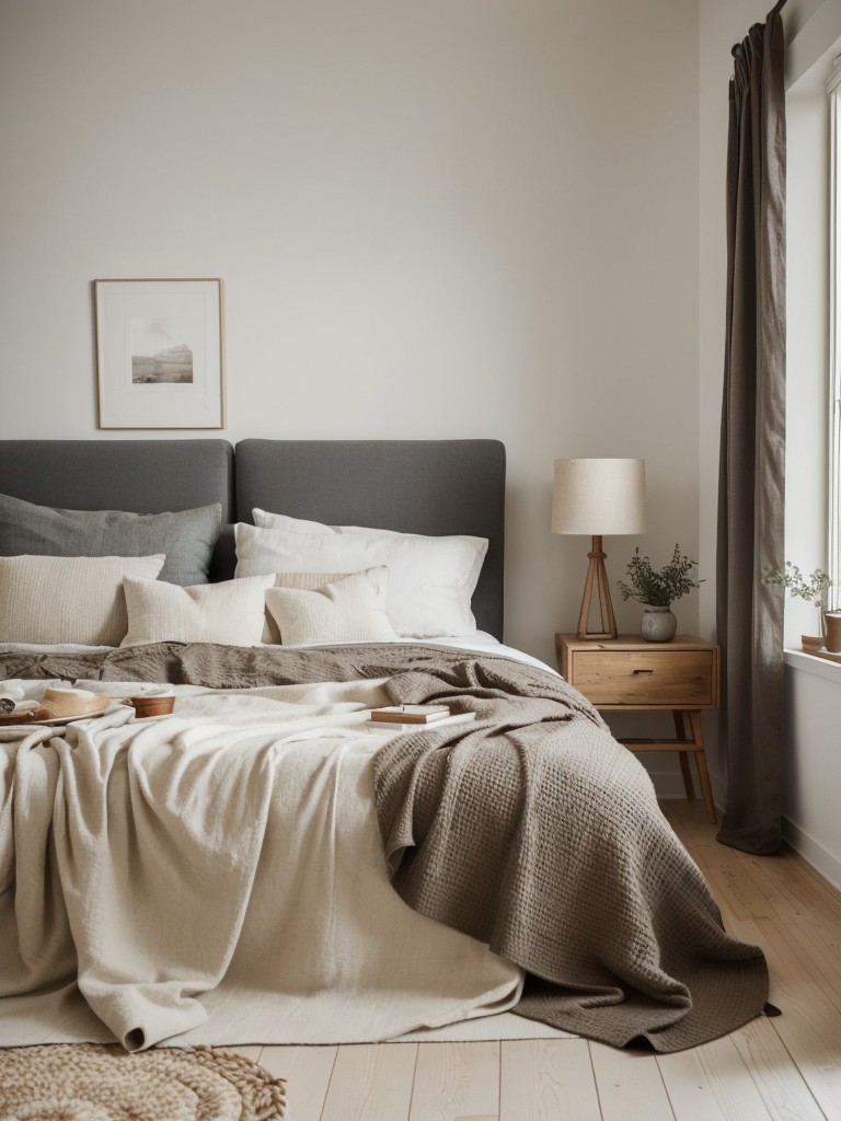 Scandinavian-inspired studio apartment ideas, emphasizing natural materials, light color schemes, and cozy textiles.