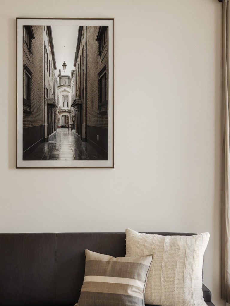 Hanging large-scale artwork or framed photographs that reflect the resident's personal interests or passions.