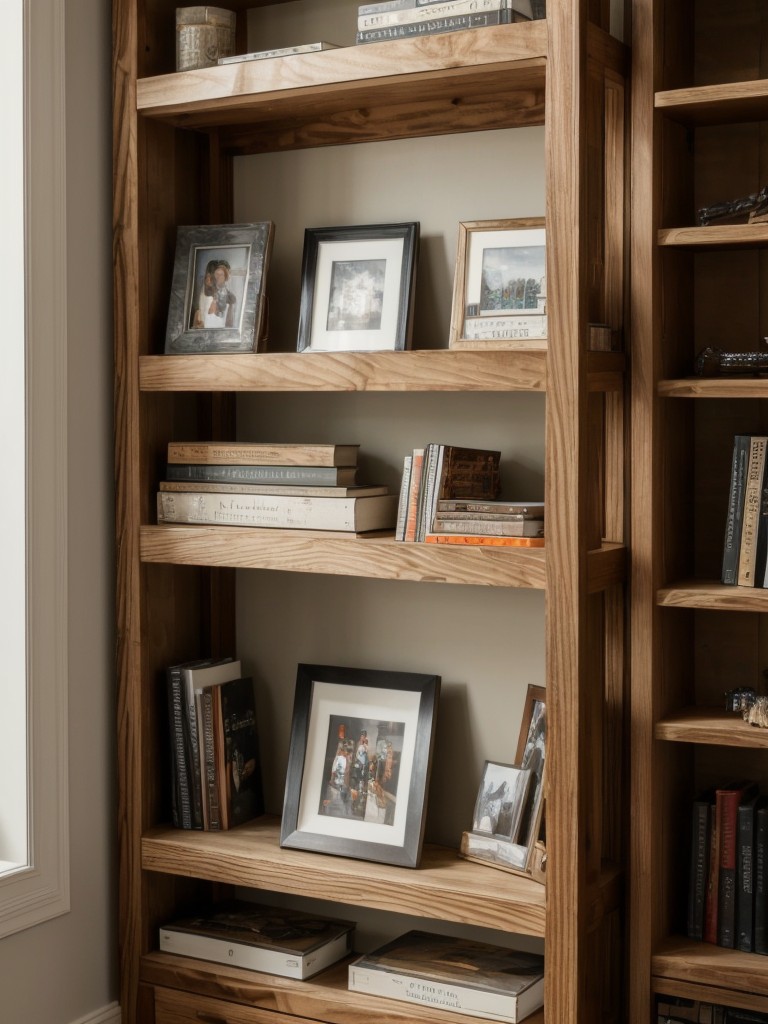 Build a DIY bookshelf or display unit to showcase your favorite books and collectibles.