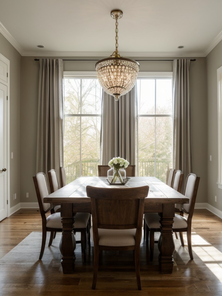 Consider adding a statement chandelier or pendant lights to create a focal point in the room.
