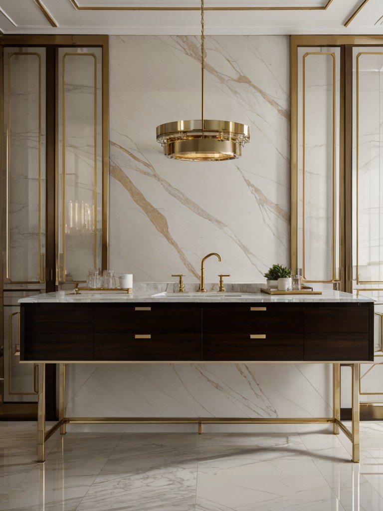 Incorporate luxurious materials like marble, brass, or polished wood in the furniture and accessories for a high-end look.