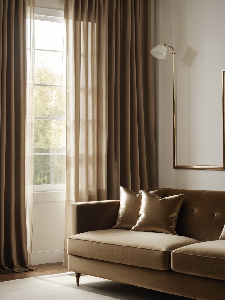 Use floor-length drapes in a luxurious fabric like silk or velvet to add elegance and drama to the space.