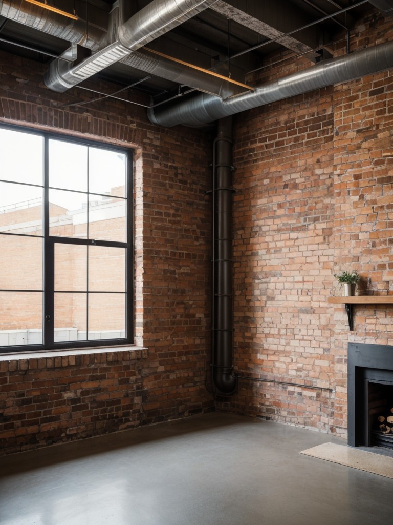 Exploring the beauty of industrial-inspired apartment design, with exposed brick walls, high ceilings, and vintage accents.