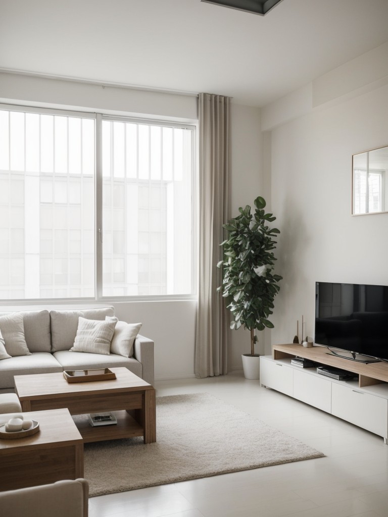 Minimalist apartment decor ideas, focusing on clean lines, neutral colors, and clutter-free spaces to create a serene and organized living environment.